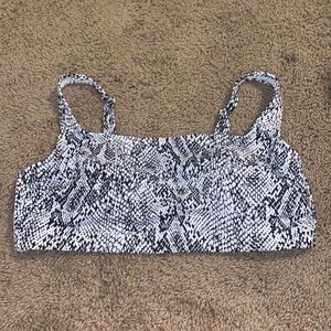 Ribbed Bralette Snake Skin Bikini Top